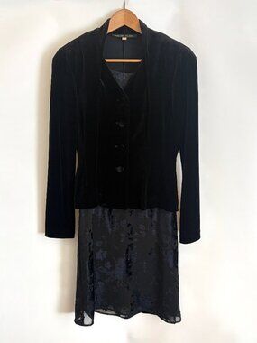 MICHEL KLEIN Sleeveless Dress with Jacket EU Size 38 Black